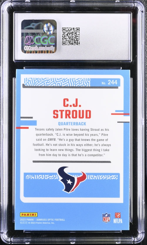 2023 Donruss Optic #244 C.J. Stroud CGC 9 (Rookie)