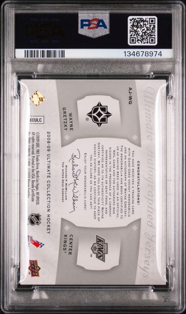 2008-09 Ultimate Collection Ultimate Autographed Jerseys #AJWG Wayne Gretzky #07/25 PSA 9