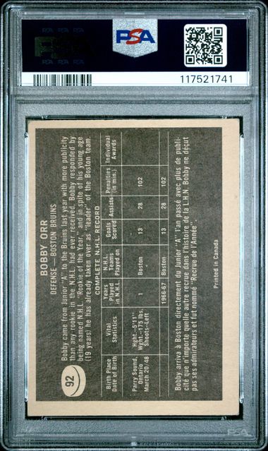 1966-67 Topps #92 Bobby Orr PSA 2