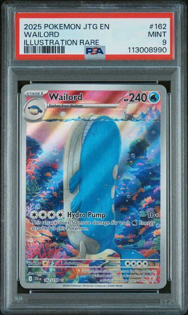 2025 Pokemon Journey Together #162 Wailord- Illustration Rare PSA 9