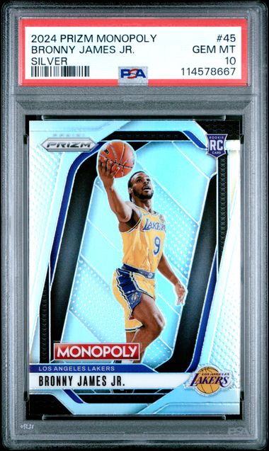 2024-25 Panini Prizm Monopoly Silver #45 Bronny James Jr. PSA 10 (Rookie)