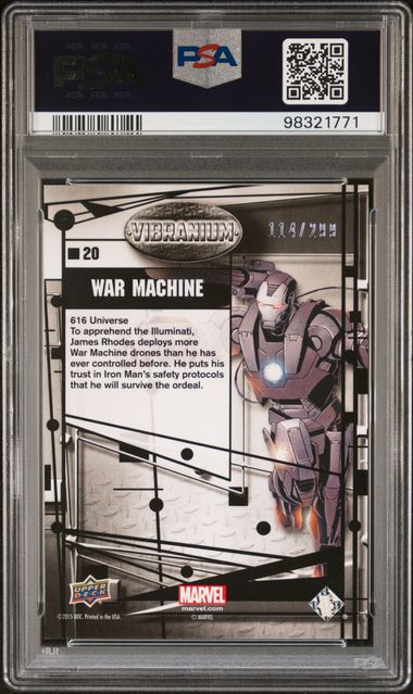 2015 Upper Deck Marvel Vibranium Molten #20 War Machine #114/299 PSA 10 | Eastridge Sports Cards