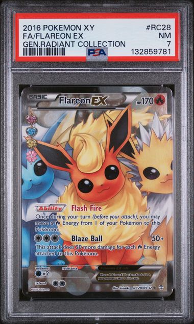 2016 Pokemon Generations Radiant Collection #RC28 Flareon EX - Full Art PSA 7