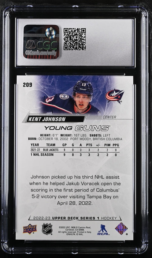 2022-23 Upper Deck #209 Kent Johnson CGC 9 (Rookie)