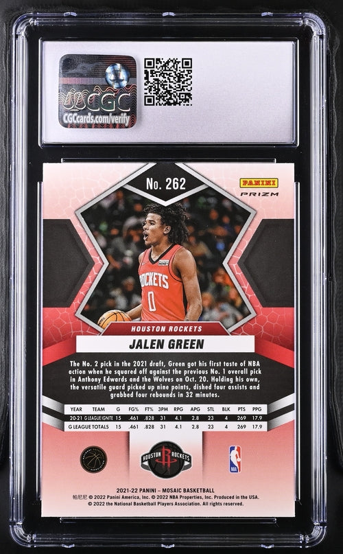 2021-22 Panini Mosaic Green #262 Jalen Green CGC 10 (Rookie)