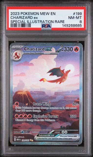 2023 Pokemon 151 #199 Charizard ex - Special Illustration Rare PSA 8