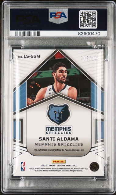 2022-23 Panini Obsidian Lightning Strike Signatures #LSSGM Santi Aldama #116/149 PSA 9 | Eastridge Sports Cards