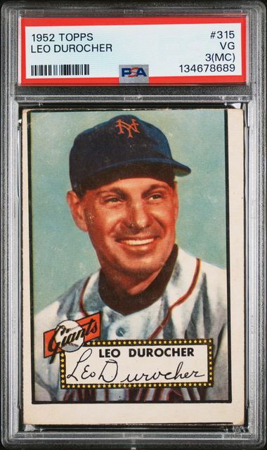 1952 Topps #315 Leo Durocher PSA 3(MC)