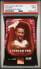 2022 Upper Deck Allure AEW I Scream For Pink #ISF17 CM Punk #093/100 PSA 9 | Eastridge Sports Cards