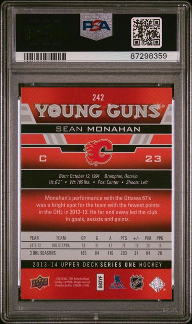 2013-14 Upper Deck #242 Sean Monahan PSA 10 (Rookie)