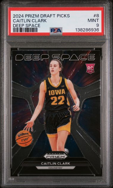 2024 Panini Prizm Draft Picks Deep Space #8 Caitlin Clark PSA 9 (Rookie)