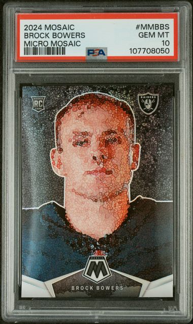 2024 Panini Mosaic Micro Mosaic #MMBBS Brock Bowers PSA 10 (Rookie)