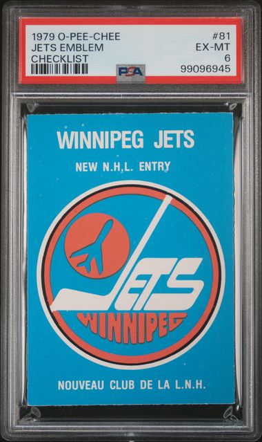 1979-80 O-Pee-Chee #81 Jets Emblem Checklist PSA 6