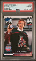 2023-24 Upper Deck Deluxe #748 Logan Cooley #214/250 PSA 8 (Rookie) | Eastridge Sports Cards