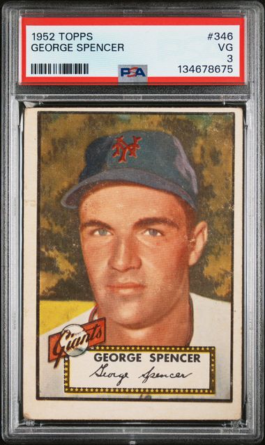1952 Topps #346 George Spencer PSA 3