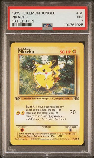 1999 Pokemon Jungle 1st Edition #60 Pikachu PSA 7