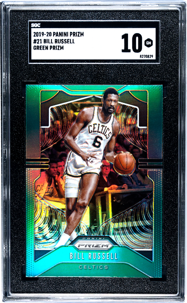 2019-20 Panini Prizm Green Prizm #21 Bill Russell SGC 10