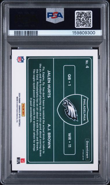 2024 Donruss Optic Downtown Duos #4 Jalen Hurts/A.J. Brown PSA 9