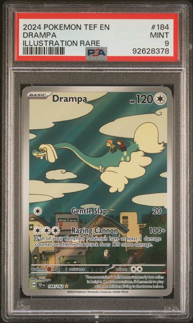 2024 Pokemon Temporal Forces #184 Drampa- Illustration Rare PSA 9