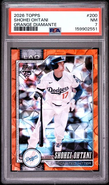 2026 Topps Orange Diamante #200 Shohei Ohtani # 23/25 PSA 7