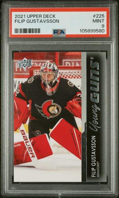 2021-22 Upper Deck #225 Filip Gustavsson PSA 9 (Rookie)
