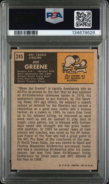 1971 Topps #245 Joe Greene PSA 4 (Rookie)