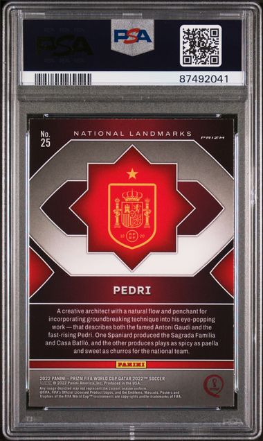 2022 Panini Prizm World Cup Qatar National Landmarks #25 Pedri PSA 9