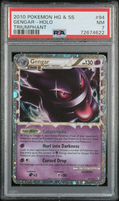 2010 Pokemon Triumphant #94 Gengar- Holo PSA 7