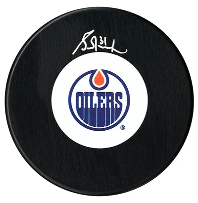 Grant Fuhr Autographed Edmonton Oilers Puck (COJO Sports)
