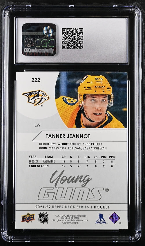 2021-22 Upper Deck #222 Tanner Jeannot CGC 9.5 (Rookie)