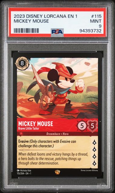 2023 Disney Lorcana The First Chapter #115 Mickey Mouse - Brave Little Tailor PSA 9