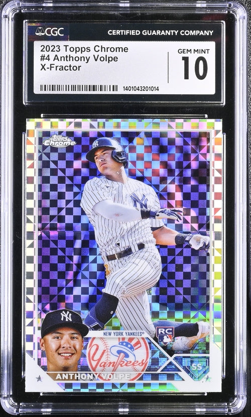 2023 Topps Chrome X-Fractor #4 Anthony Volpe CGC 10 (Rookie)