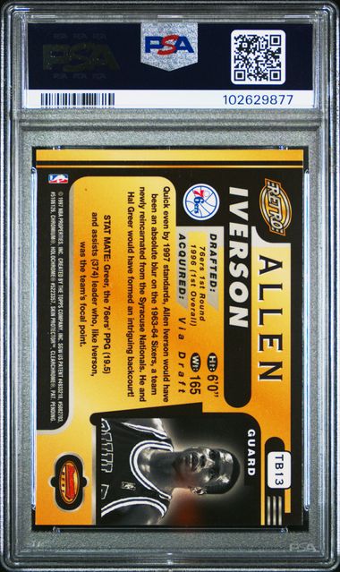 1996-97 Bowman's Best Retro #TB13 Allen Iverson PSA 9 (Rookie)