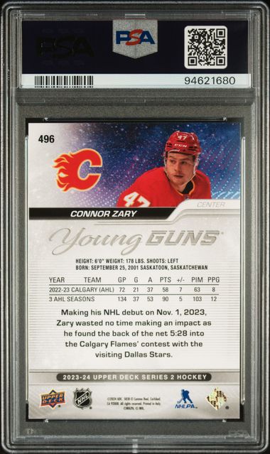 2023-24 Upper Deck #496 Connor Zary PSA 10 (Rookie)