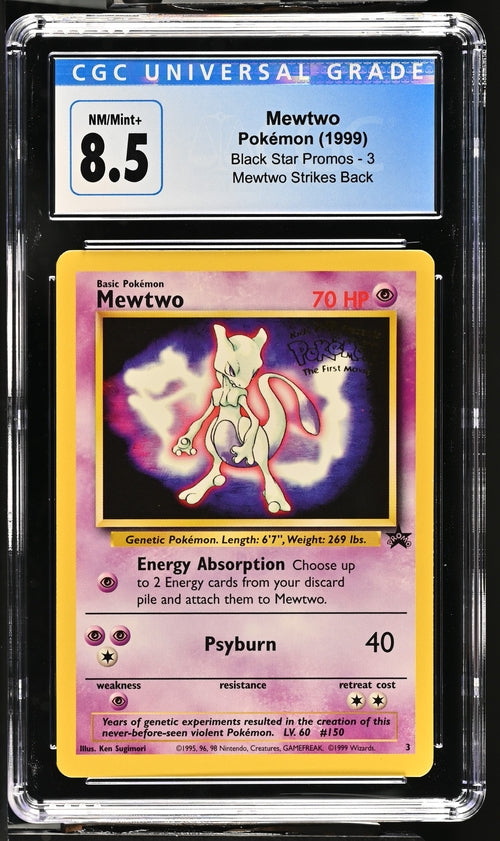1999 Pokemon Mewtwo Strikes Back Promo #3 Mewtwo CGC 8.5