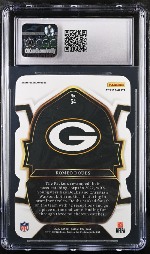 2022 Panini Select Red & Blue Die-Cut #54 Romeo Doubs CGC 9.5 (Rookie)