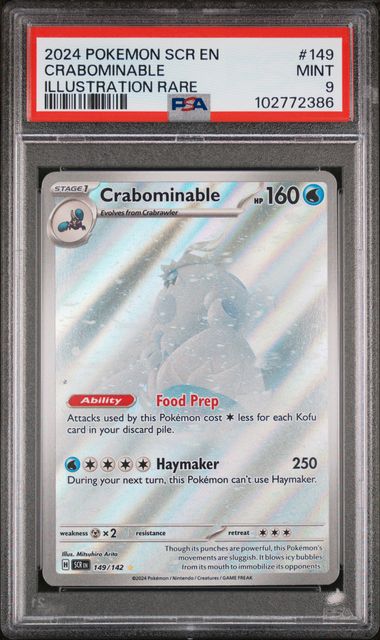2024 Pokemon Stellar Crown #149 Crabominable- Illustration Rare PSA 9