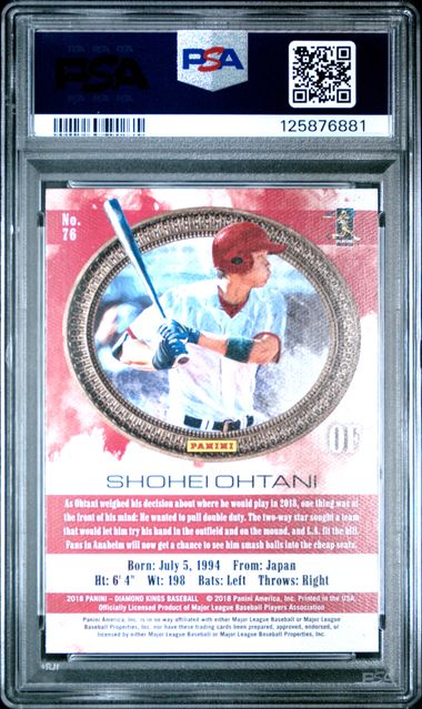 2018 Panini Diamond Kings #76 Shohei Ohtani PSA 10 (Rookie)