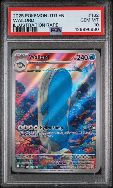 2025 Pokemon Journey Together #162 Wailord- Illustration Rare PSA 10
