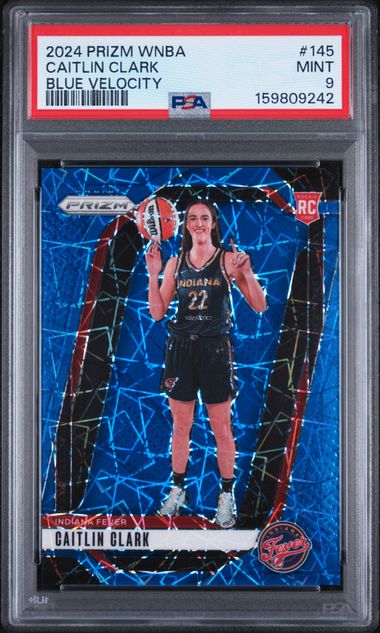 2024 Panini Prizm WNBA Blue Velocity #145 Caitlin Clark PSA 9 (Rookie)