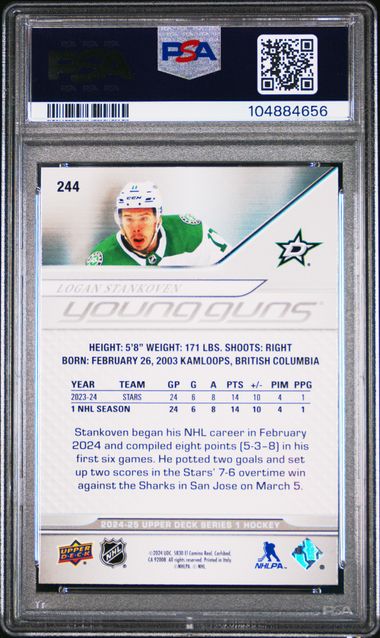 2024-25 Upper Deck #244 Logan Stankoven PSA 10 (Rookie)