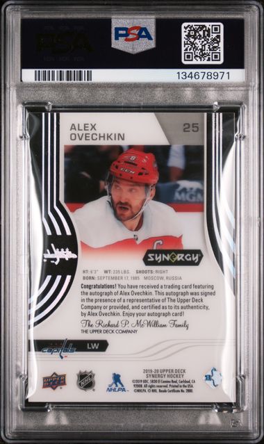 2019-20 Upper Deck Synergy #25 Alex Ovechkin #13/19 PSA 9