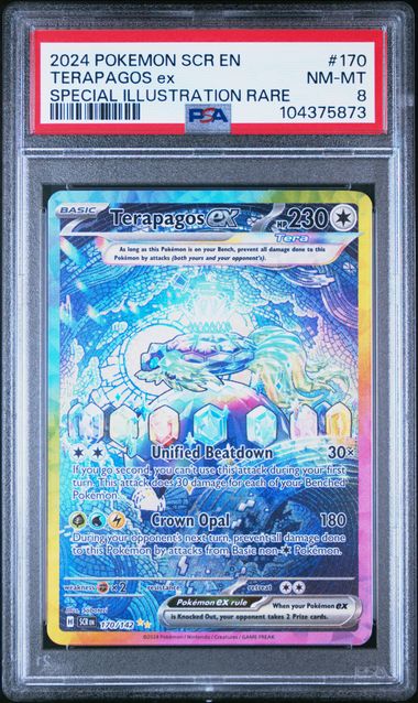 2024 Pokemon Stellar Crown #170 Terapagos ex- Special Illustration Rare PSA 8