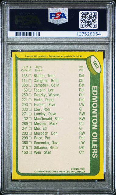 1980-81 O-Pee-Chee #182 Wayne Gretzky PSA 6 | Eastridge Sports Cards