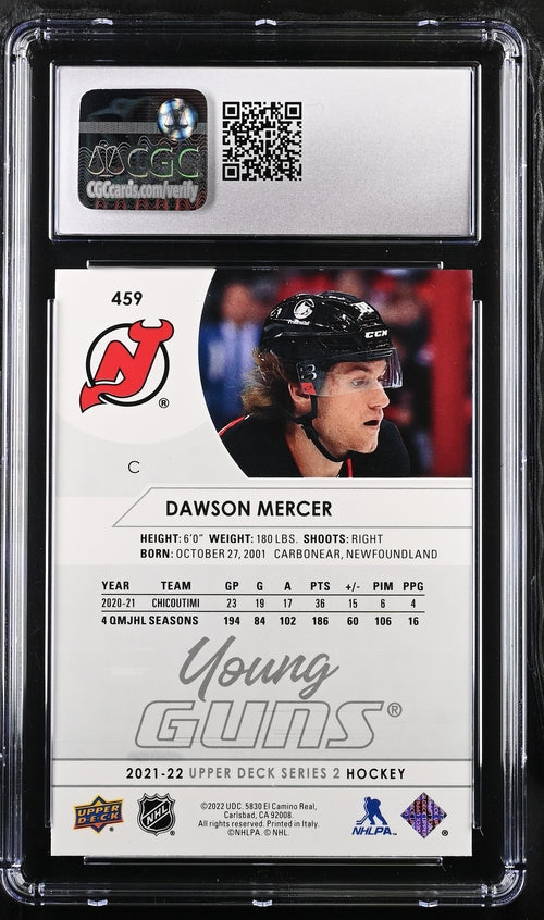 2021-22 Upper Deck #459 Dawson Mercer CGC 9.5 (Rookie)