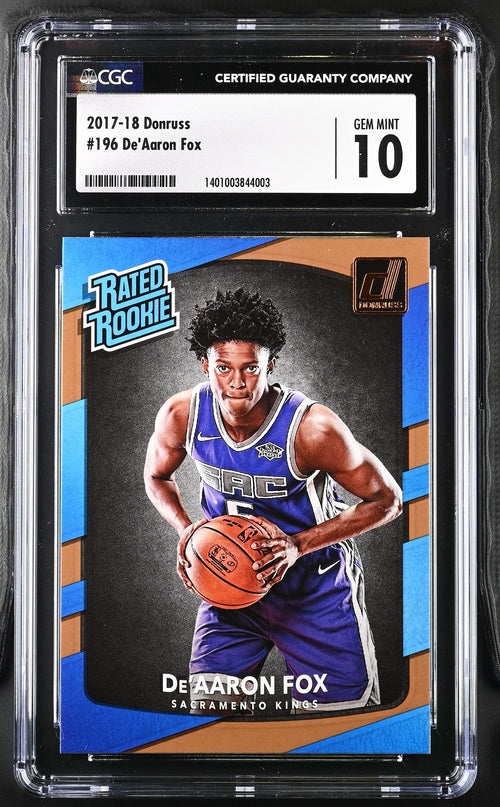 2017-18 Donruss #196 De'Aaron Fox CGC 10 (Rookie)