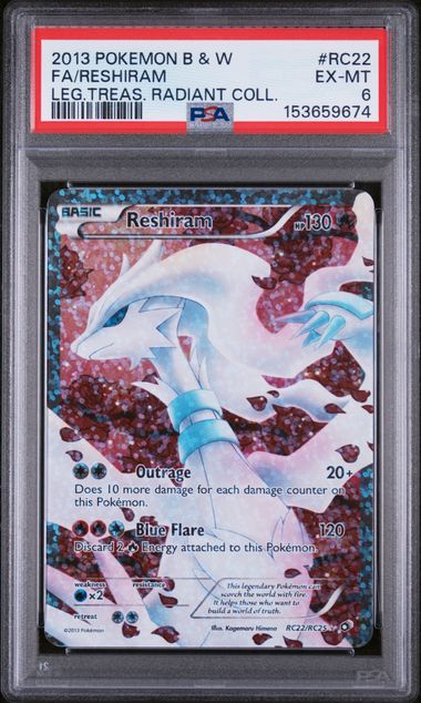 2013 Pokemon Legendary Treasures Radiant Collection #RC22 Reshiram - Full Art PSA 6