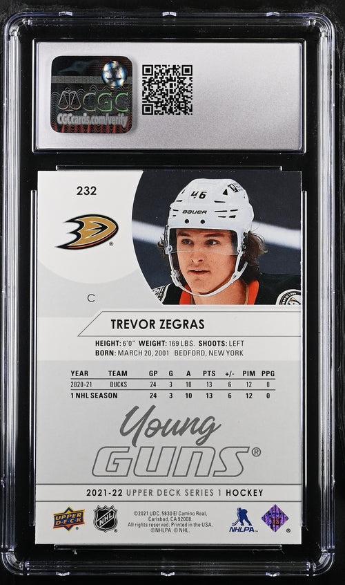 2021-22 Upper Deck #232 Trevor Zegras CGC 9 (Rookie)