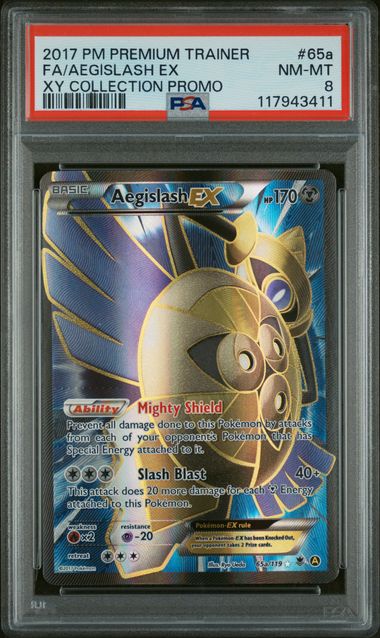 2017 Pokemon XY Collection Promo #65a Aegislash EX- Full Art PSA 8