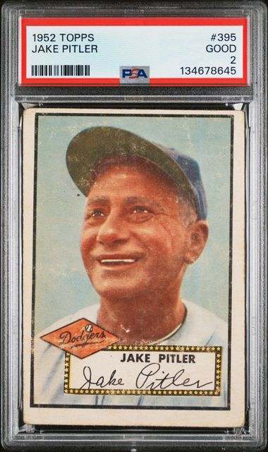 1952 Topps #395 Jake Pitler PSA 2